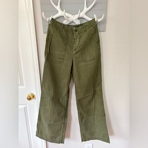 Zara Green Wide Leg Pants; size 6; high waisted